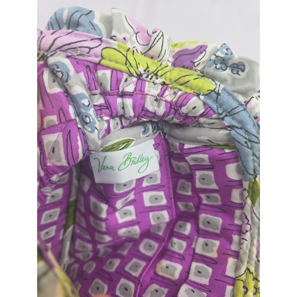 Vera Bradley Little Princess Retired Watercolor Gray Purple Floral Small Handbag - Picture 6 of 6